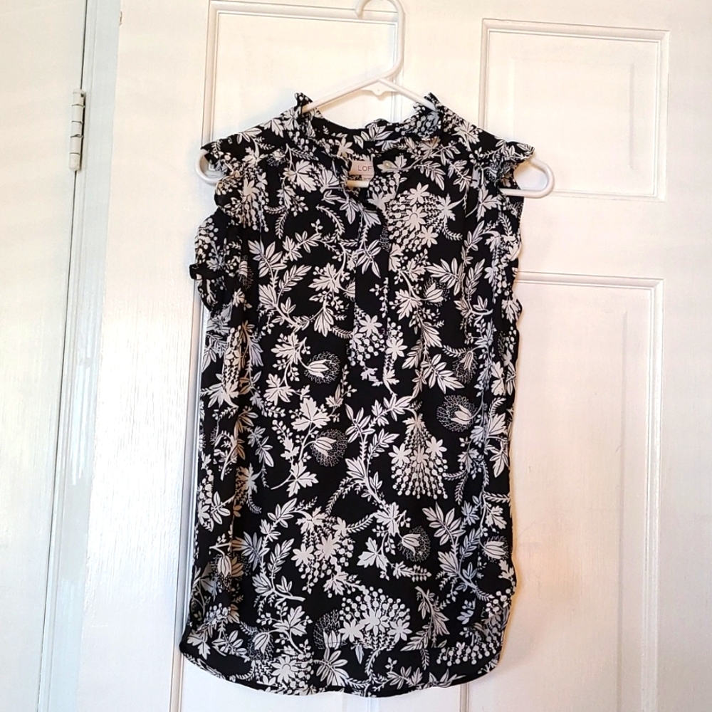 Loft Sleeveless Patterned Blouse XS